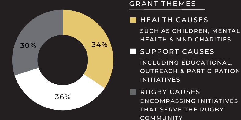 A breakdown of the causes Wasps Legends have supported since 2012