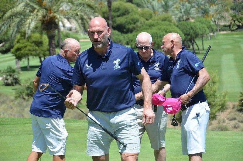 Lawrence Dallaglio and his golf team at the Wasps Legends Rugby Golf Classic in La Manga, Spain